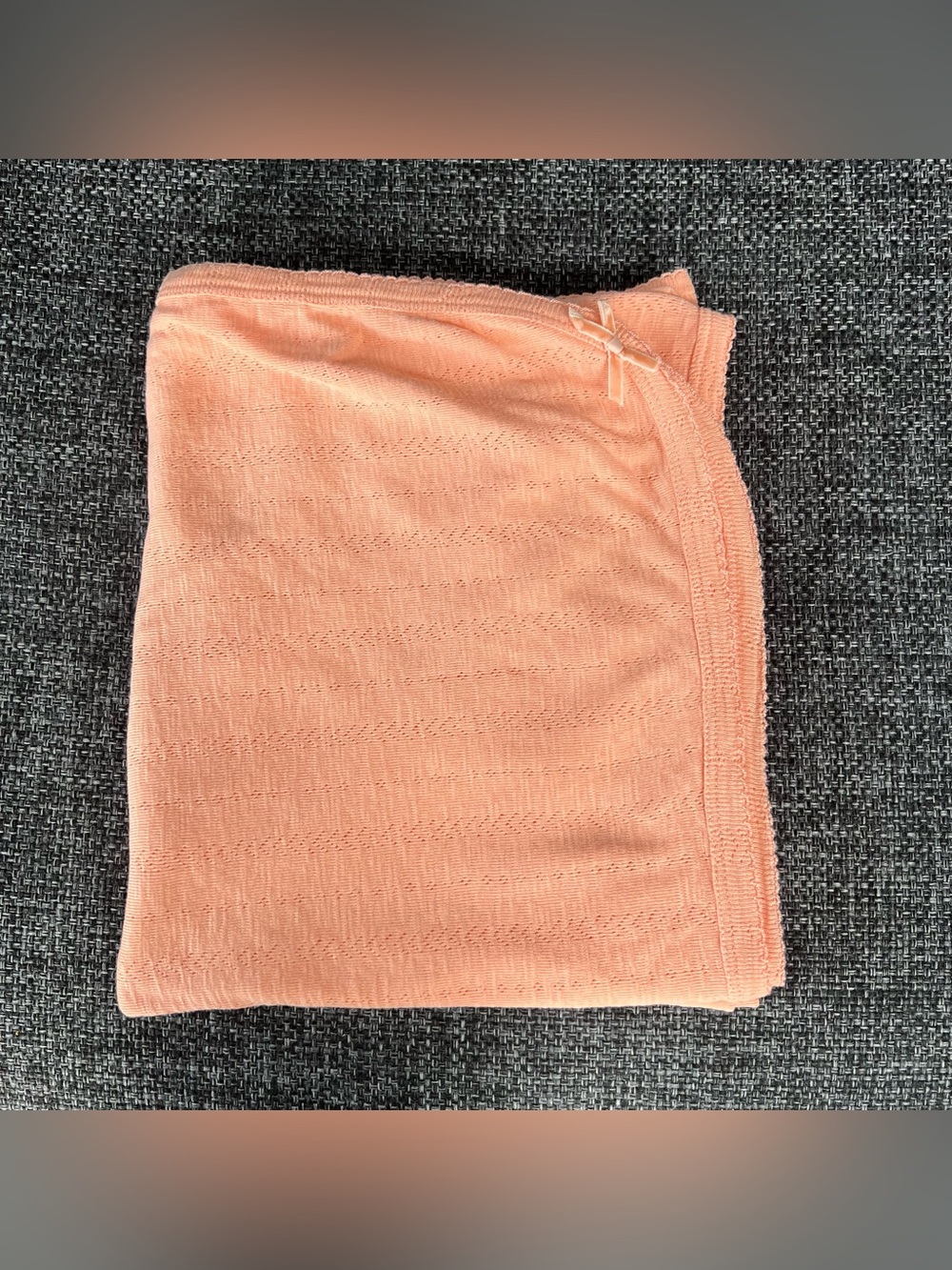 Kate Quinn Organic Kate Quinn Organic Pointelle Mini Bow Swaddle in Peach Nectar